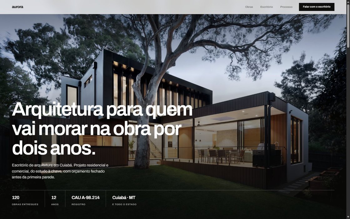 Template de site para estúdio de arquitetura