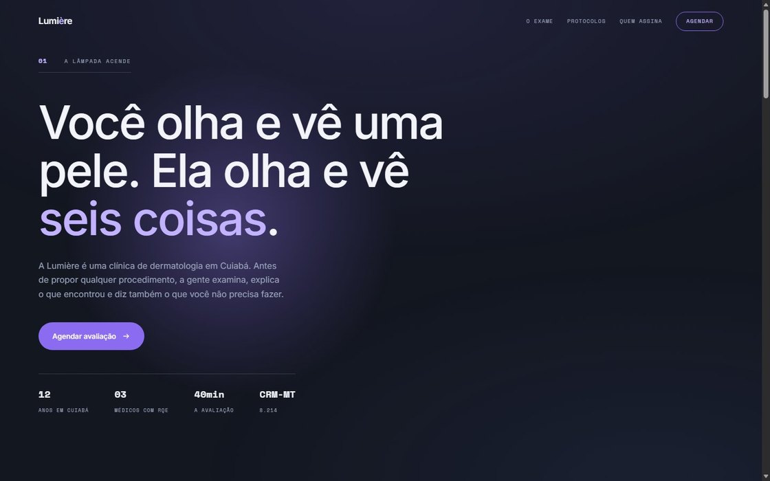 Template de site para clínica de dermatologia e estética