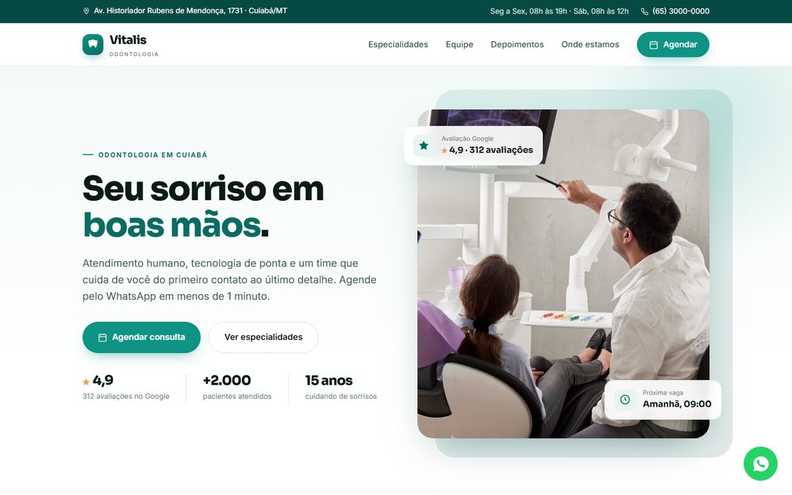 Template de site para clínica odontológica